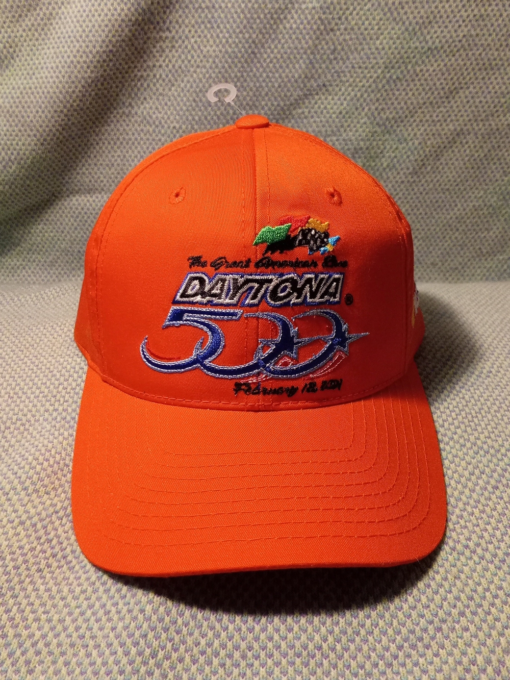 Daytona 500 Embroidered Orange Baseball Cap